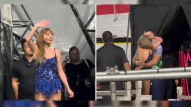 Taylor Swift y Travis Kelce se dan intenso beso al final de un concierto