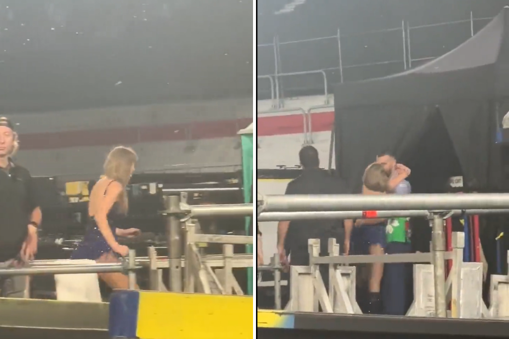 Taylor Swift causa furor al besar a Travis Kelce en pleno concierto