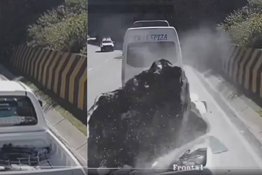 Roca gigante impacta camioneta en Perú: 3 muertos y 1 herido grave