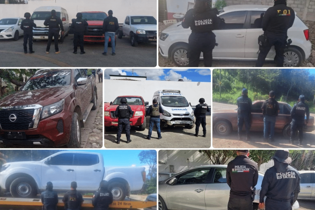 Aseguran FGE y SSP once vehículos abandonados en diferentes municipios