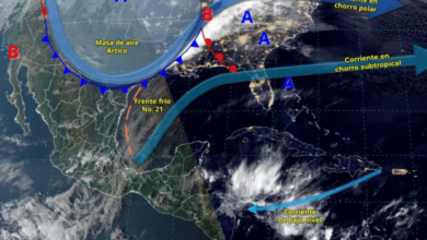 Se esperan temperaturas frías debido al desplazamiento del frente frío No. 21 sobre el norte y noreste de México