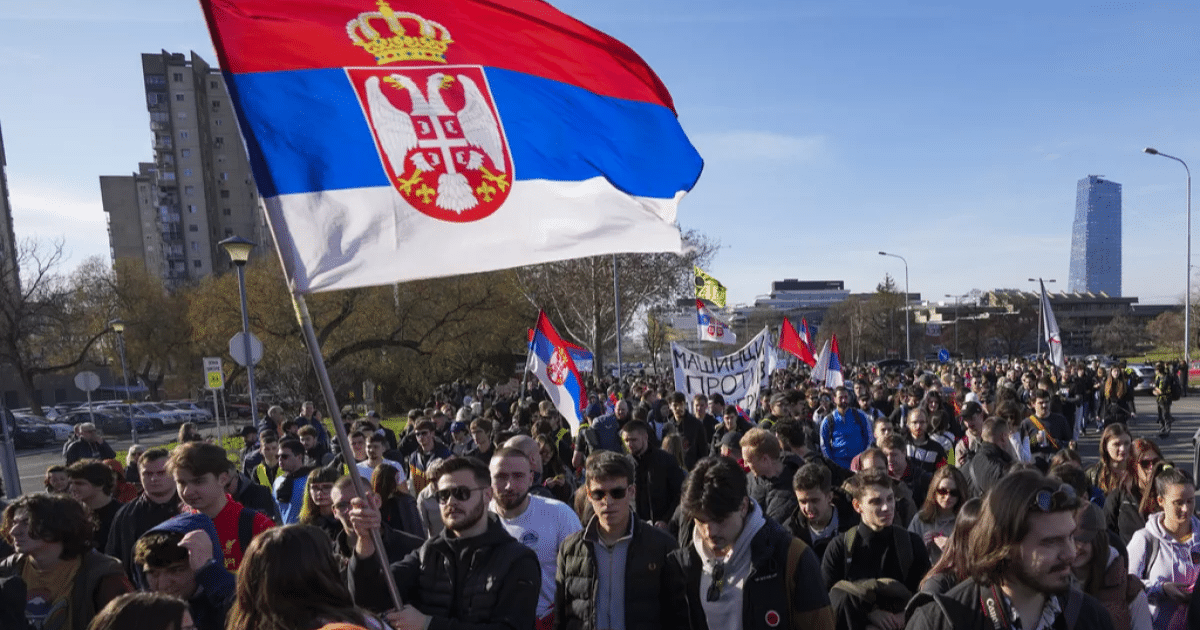 Protestas estudiantiles en Serbia La mayor movilización en 25 años