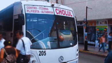 Atiende SSP situación de hombre agresivo que se negaba a descender de camión de la ruta 51 Cholul