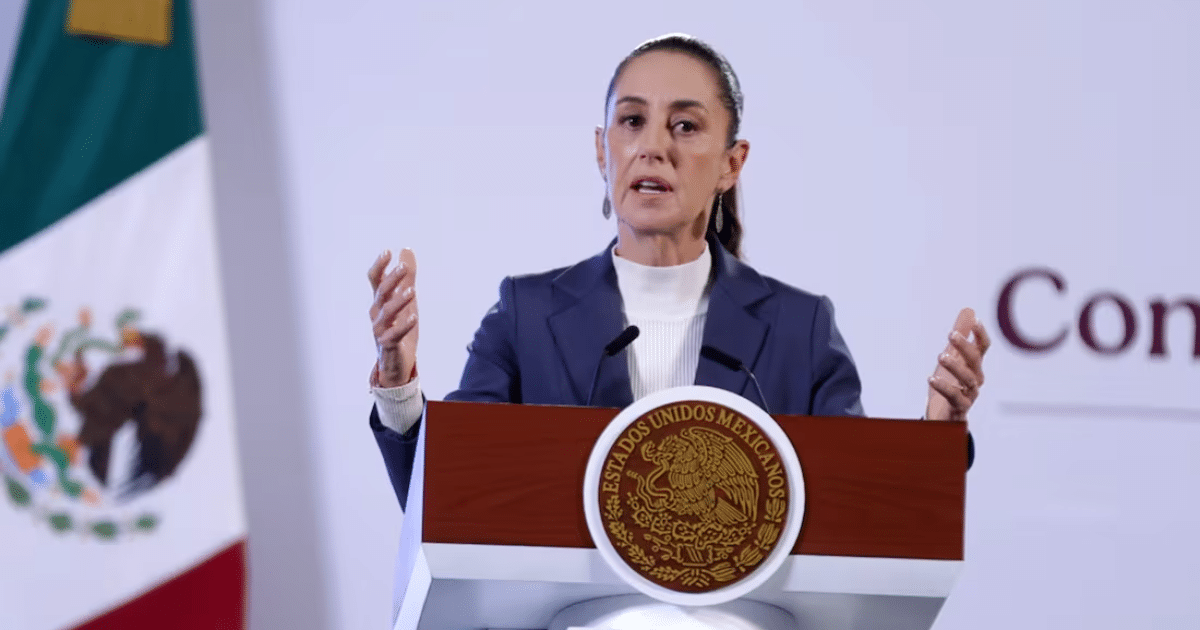 Imagen de la presidenta de México Claudia Sheinbaum en conferencia Mañanera