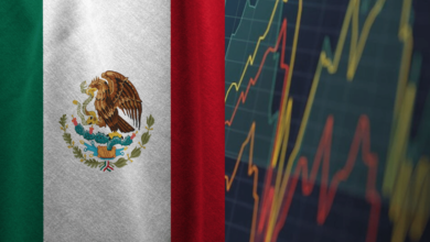 Imagen editada de bandera de México con grafico