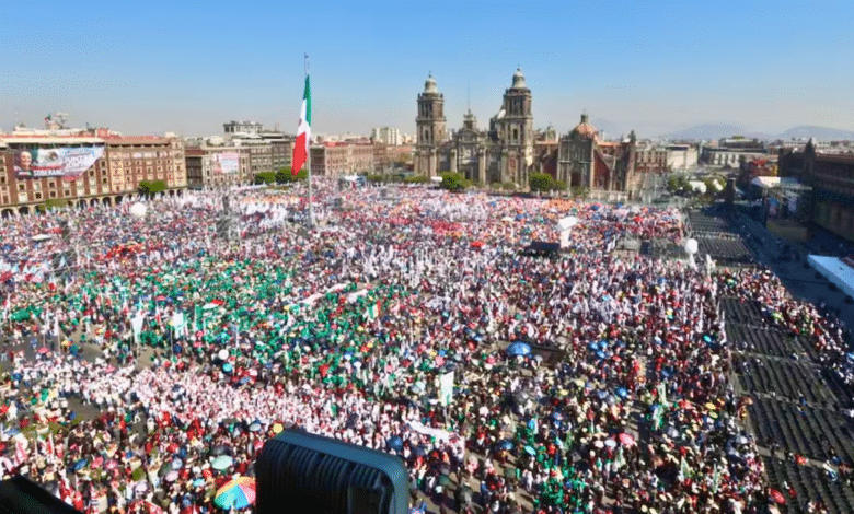 Más de 350 mil personas asisten a la asamblea de Sheinbaum