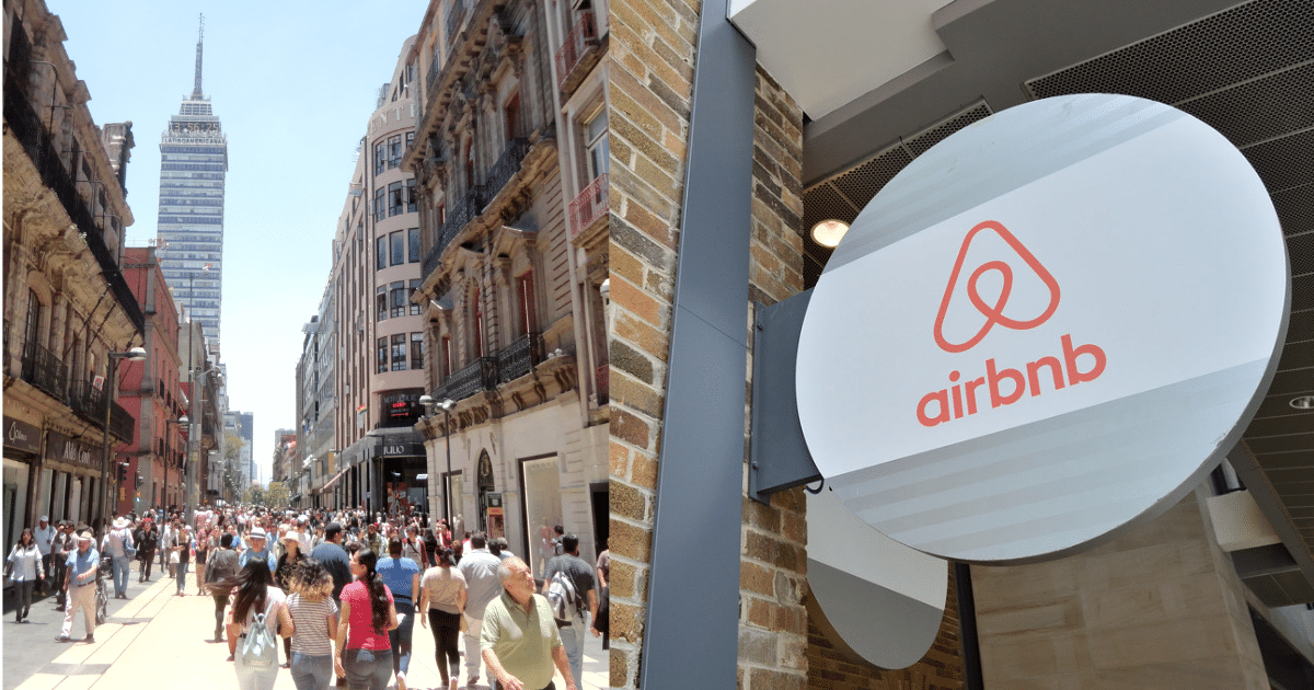 Imagen editada de Airbnb y la ciudad de México