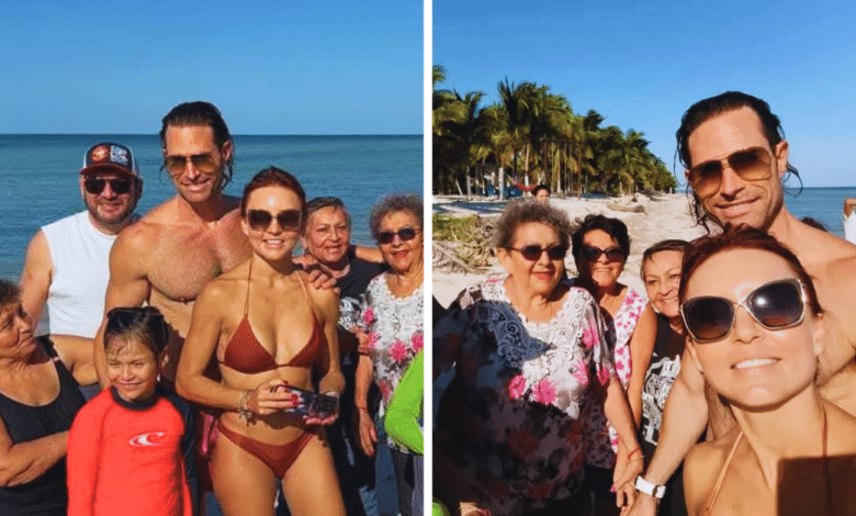 Sebastián Rulli y Angelique Boyer conviven con familias de Tixkokob en Telchac Puerto