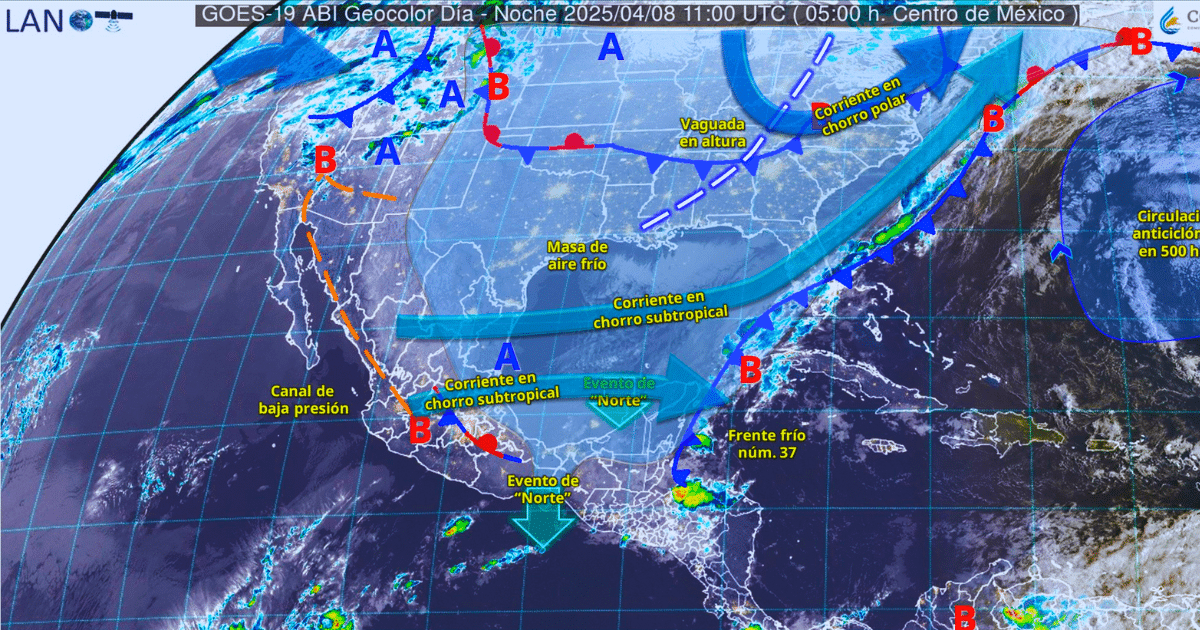 Alerta por lluvias y evento de Norte en el sureste de México