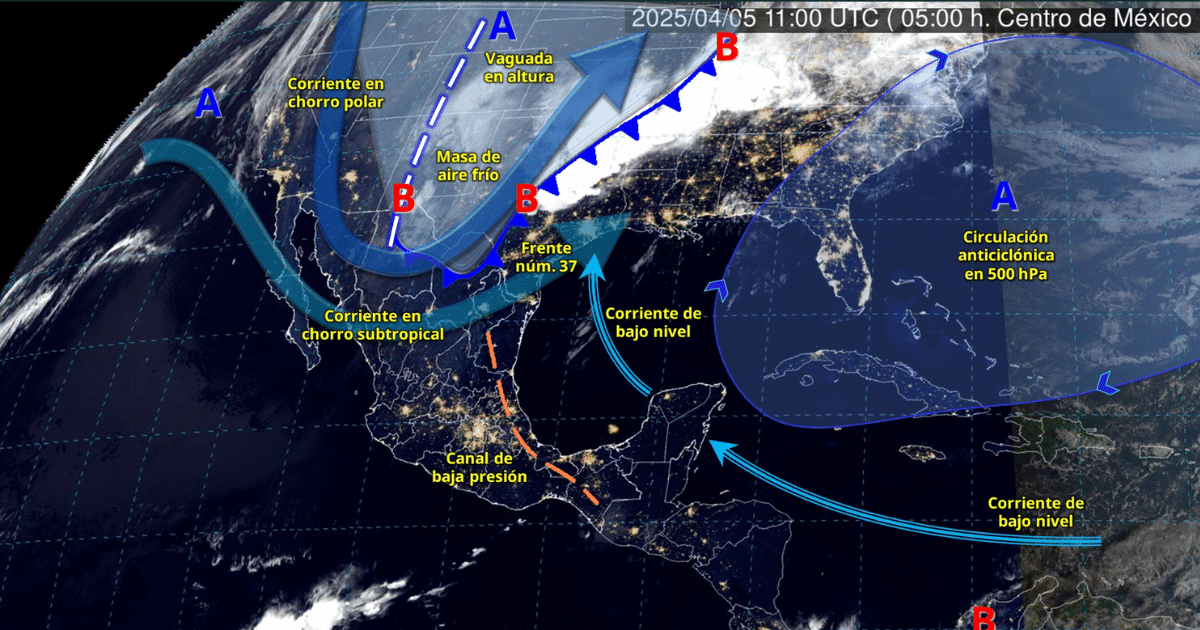 Imagen satelital del clima en México