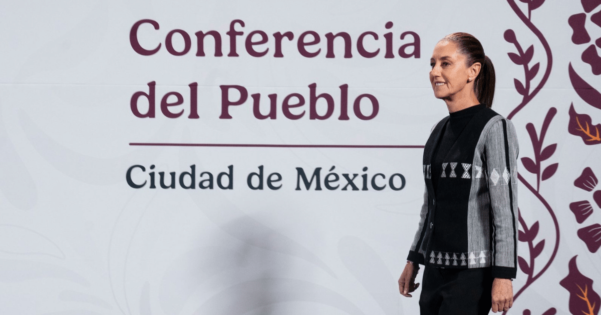 La presidenta Claudia Sheinbaum en la conferencia mañanera de hoy
