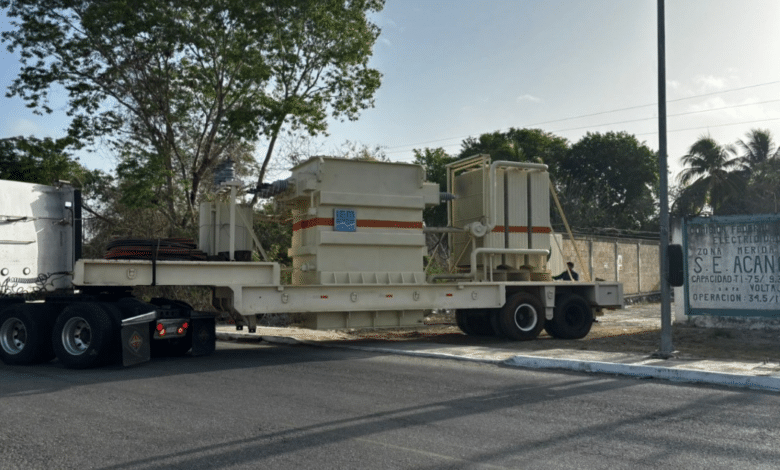CFE refuerza red eléctrica en Yucatán con subestación móvil en Acanceh