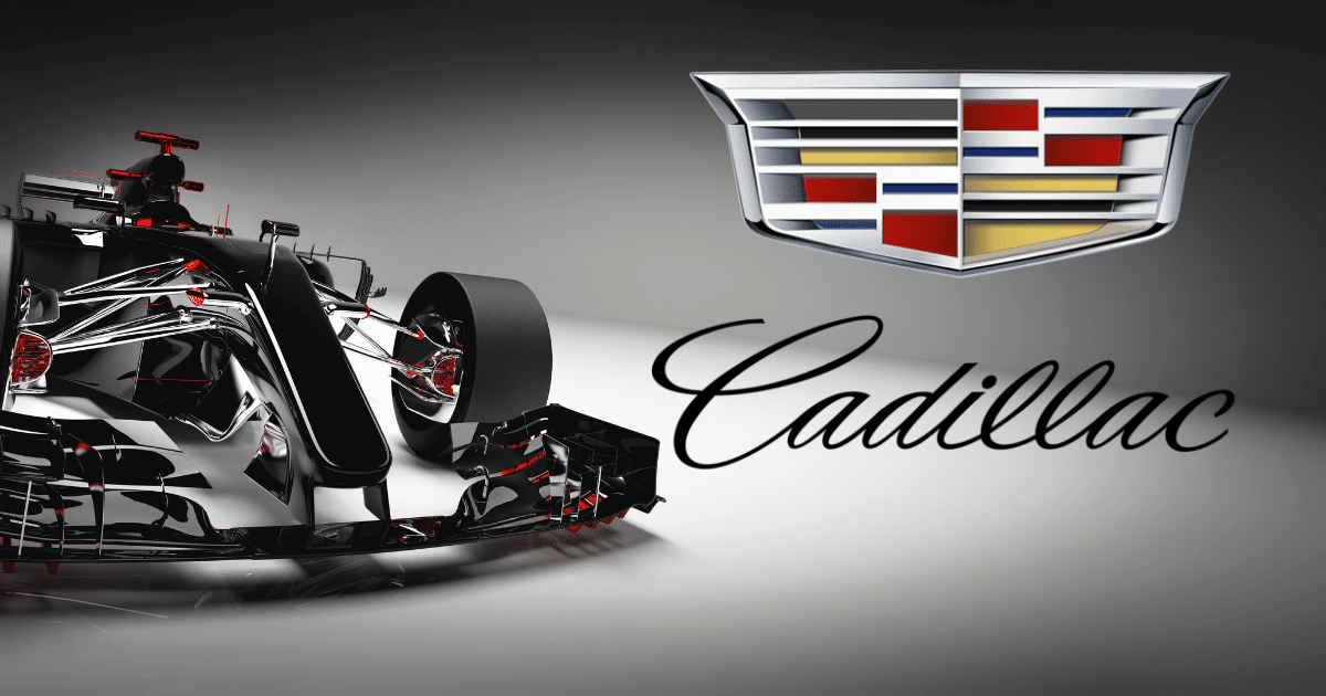 Imagen editada de monoplaza y logo de Cadillac