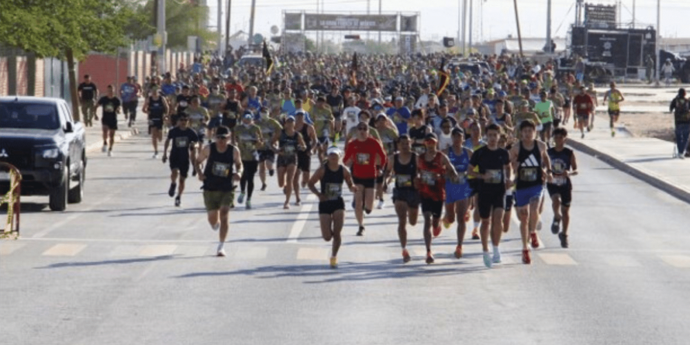 Ejército, Fuerza Aérea y Guardia Nacional realizan carrera deportiva y espectáculo aéreo “La Gran Fuerza de México” en Ciudad Juárez, Chihuahua