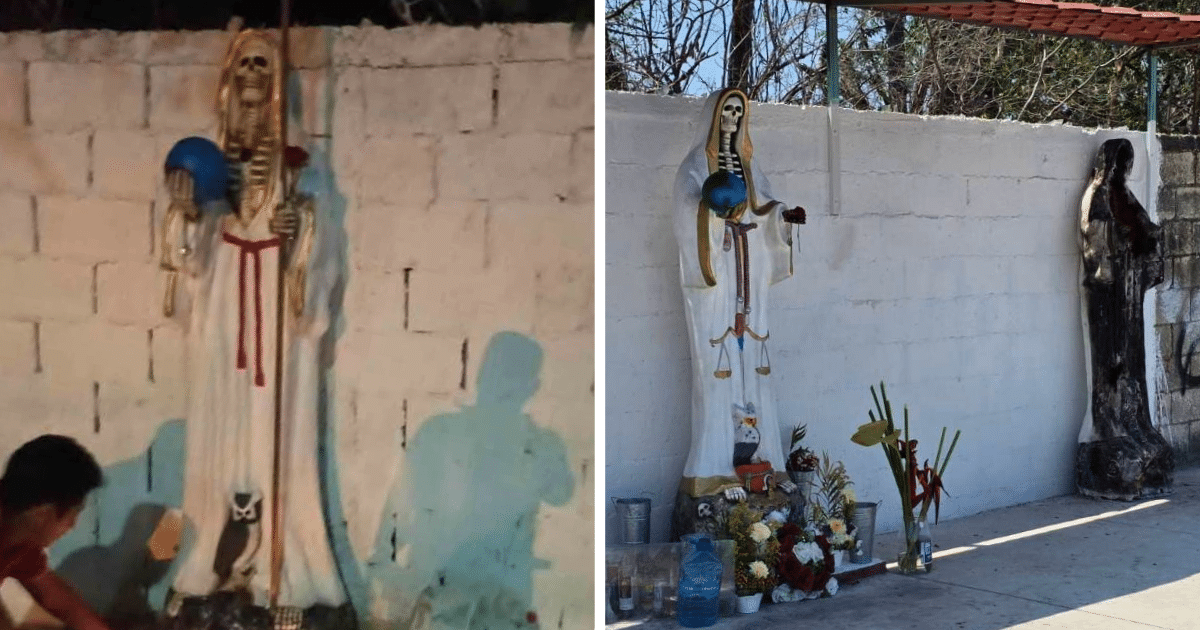 Queman imagen de la Santa Muerte en colonia Mulsay, de Mérida