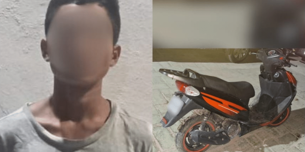 Detienen a presunto ladrón de motocicleta en Progreso, Yucatán