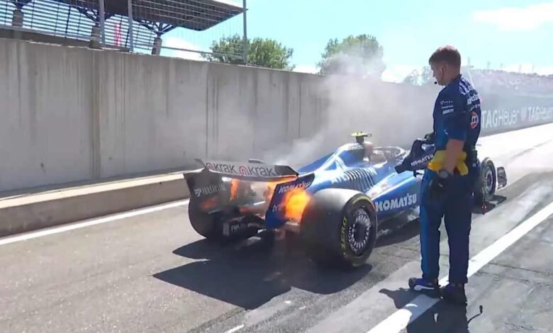F1: Williams de Carlos Sainz se incendia antes del GP de Austria (Foto de internet)