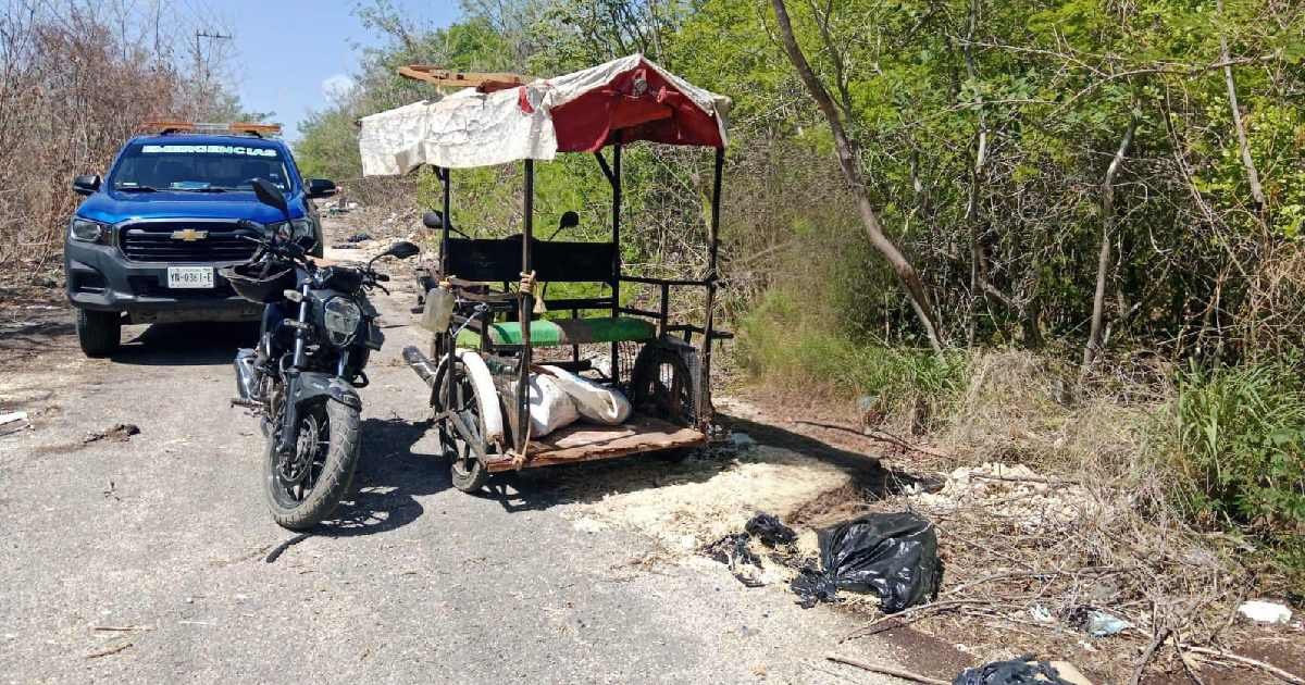 Sorprenden a sujeto tirando basura en Dzoyolá; abandona mototaxi y huye al monte