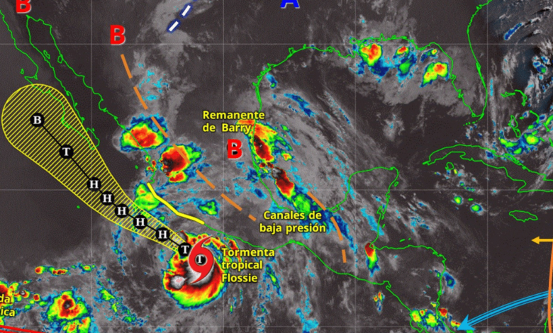 Tormenta Tropical Flossie provocará lluvias torrenciales en Guerrero y fuertes en el Pacífico mexicano