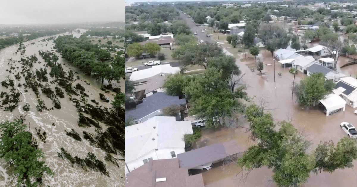 Así es el río Guadalupe que desbordó en Texas