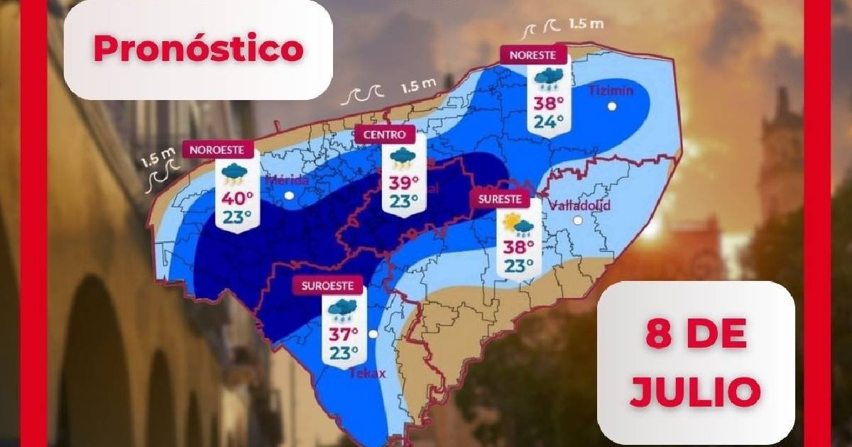 Clima en Yucatán: continuarán lluvias ligeras a fuertes