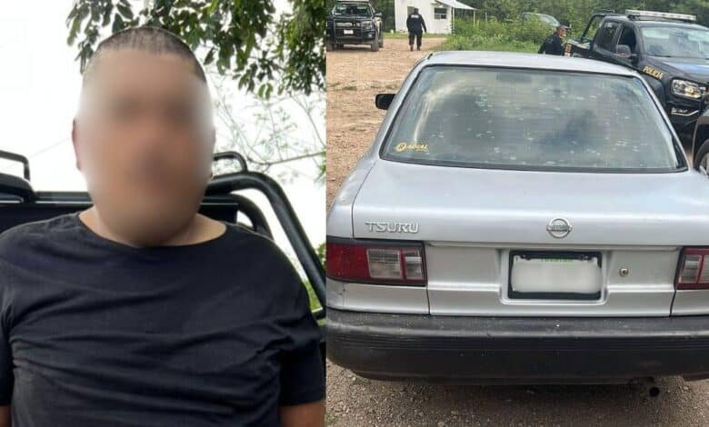 Detienen a hombre en Motul tras robo de un vehículo en Mérida