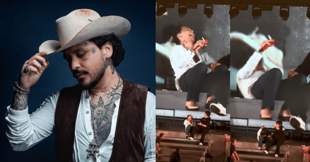 Fans reaccionan al ver a Christian Nodal ebrio durante su show