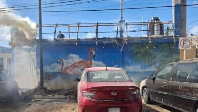 Controlan incendio en fachada de hotel del malecón de Progreso