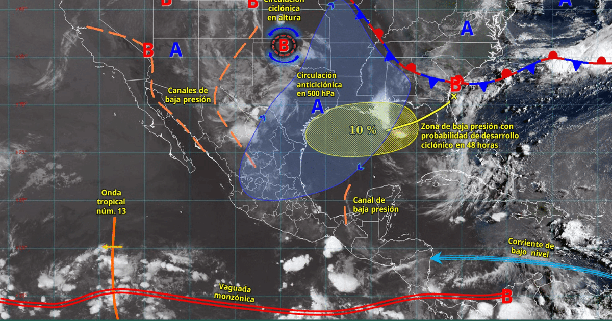 Lluvias intensas azotarán el occidente, sur y sureste de México