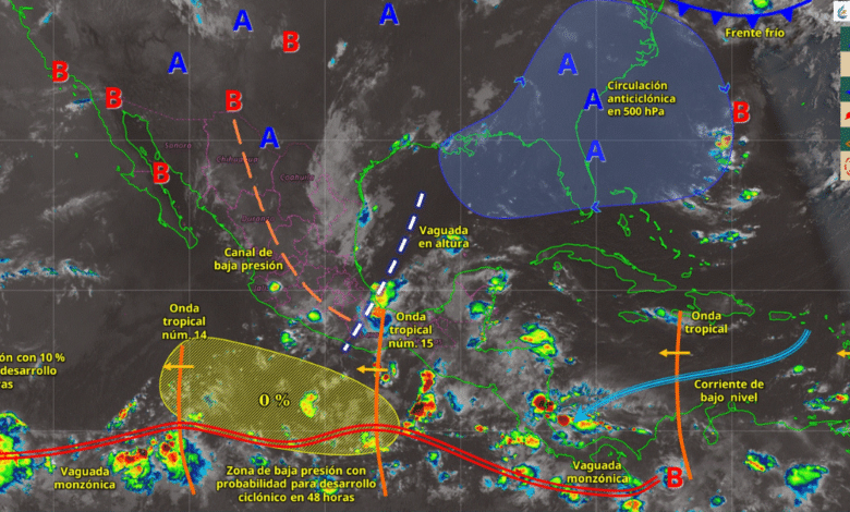 Pronostican lluvias intensas y calor extremo en gran parte de México este 26 de julio