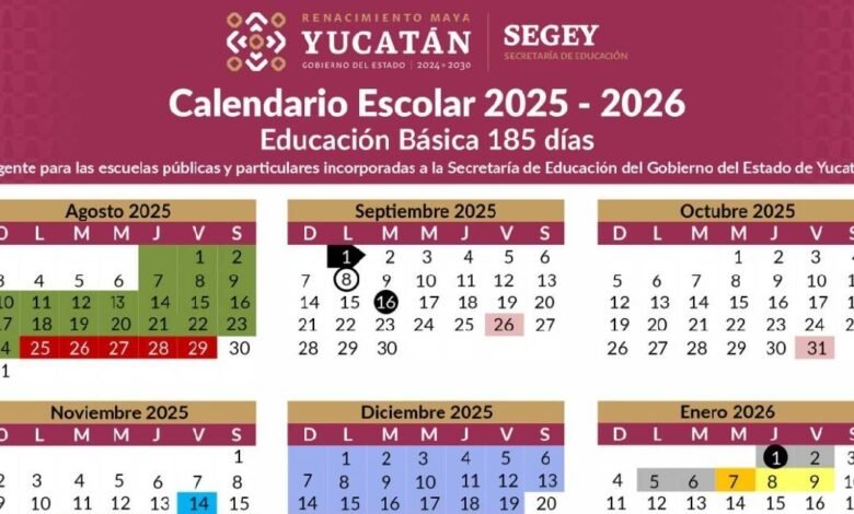 Calendario escolar 2025–2026 inicia el 1 de septiembre