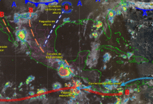 Para hoy, el monzón mexicano en combinación con inestabilidad atmosférica, originará lluvias puntuales fuertes.