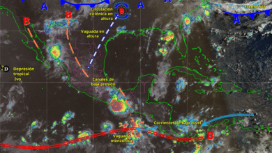 Para hoy, el monzón mexicano en combinación con inestabilidad atmosférica, originará lluvias puntuales fuertes.