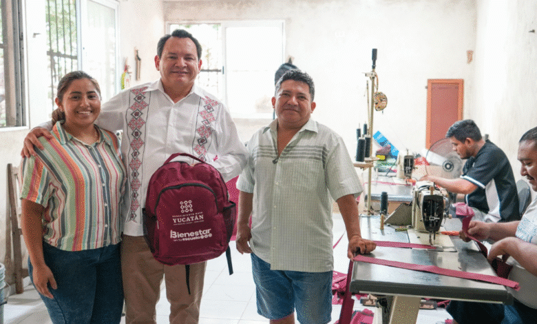“bienestar en tu escuela” impulsa empleo y orgullo artesanal en huhí con producción de mochilas