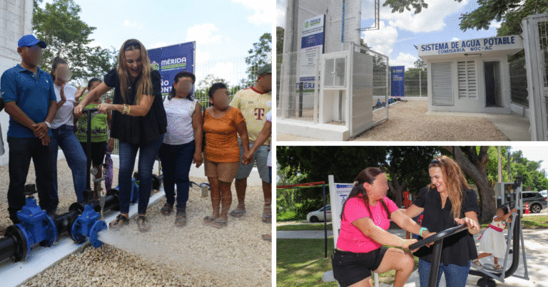 cecilia patrón entrega obras de infraestructura y espacios públicos en comisarías de mérida