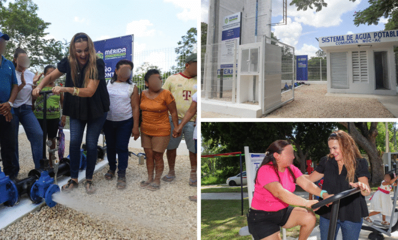 cecilia patrón entrega obras de infraestructura y espacios públicos en comisarías de mérida