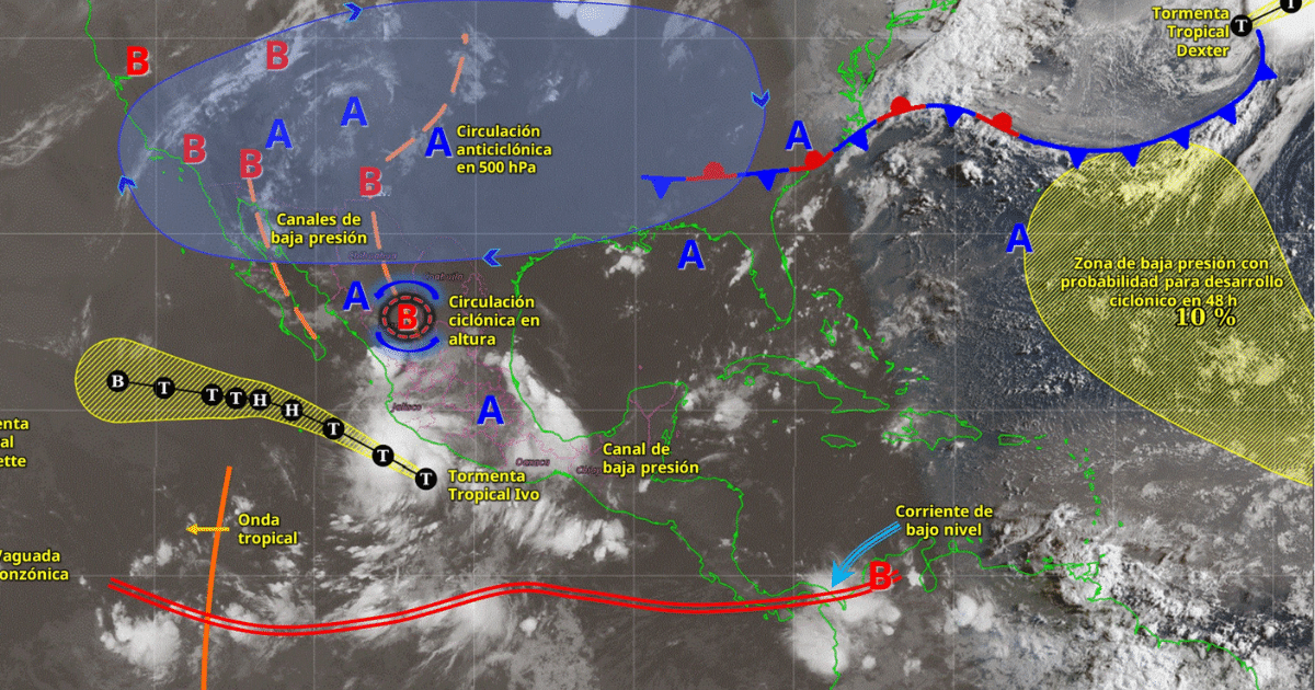 Tormenta tropical Ivo provocará lluvias intensas en el Pacífico