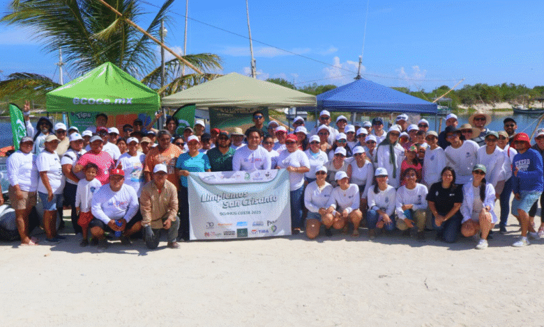 voluntarios limpian 499 kilos de residuos en puerto san crisanto chabihau, yucatán