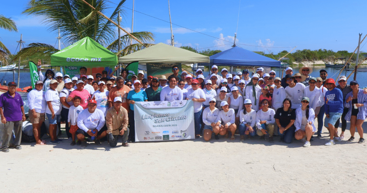 voluntarios limpian 499 kilos de residuos en puerto san crisanto chabihau, yucatán