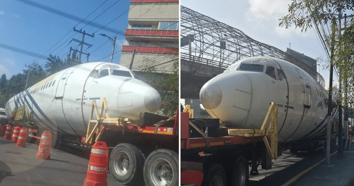 Avión en Periférico Sur genera asombro y caos vial en CDMX