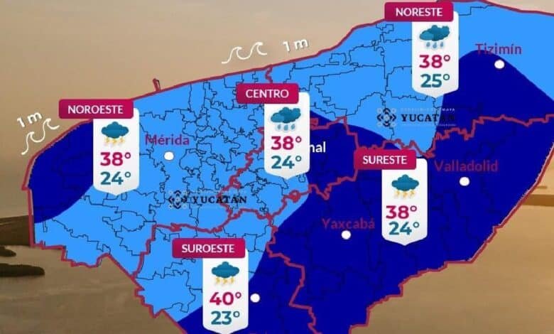 Clima en Yucatán: se espera lluvia moderada