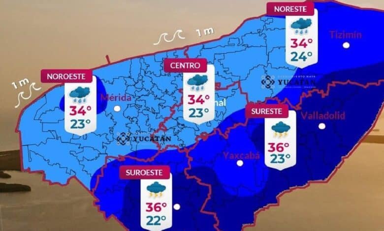 Clima en Yucatán: se esperan lluvias en la tarde