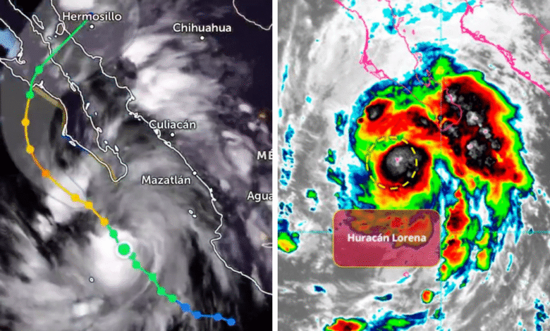 El ciclón ‘Lorena’ evolucionó a huracán categoría 1 y se dirige hacia la Península de Baja California, donde impactará con lluvias torrenciales y fuertes rachas de viento. Seis estados del Pacífico sufrirán afectaciones en los próximos días.