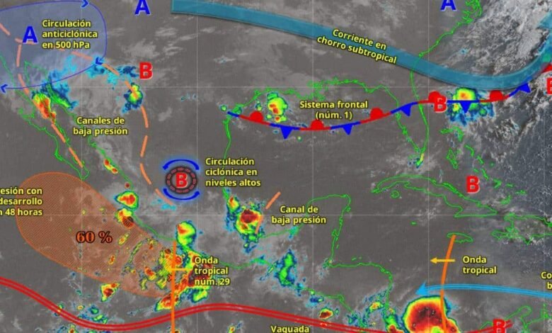Pronóstico del clima 1 de septiembre Ambiente caluroso, posibles nublados en el sureste y algunas lluvias