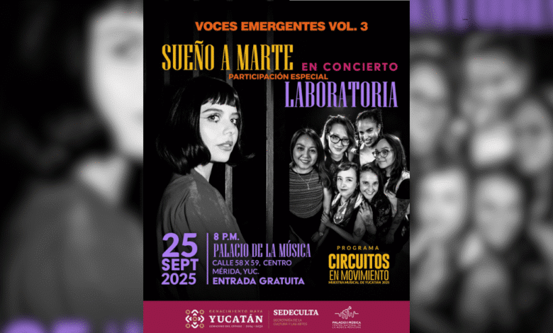 El 25 de septiembre, proyectos de la Ciudad de México y Mérida ofrecerán una noche de indie y trip hop en el cierre de la Muestra Musical Yucatán 2025