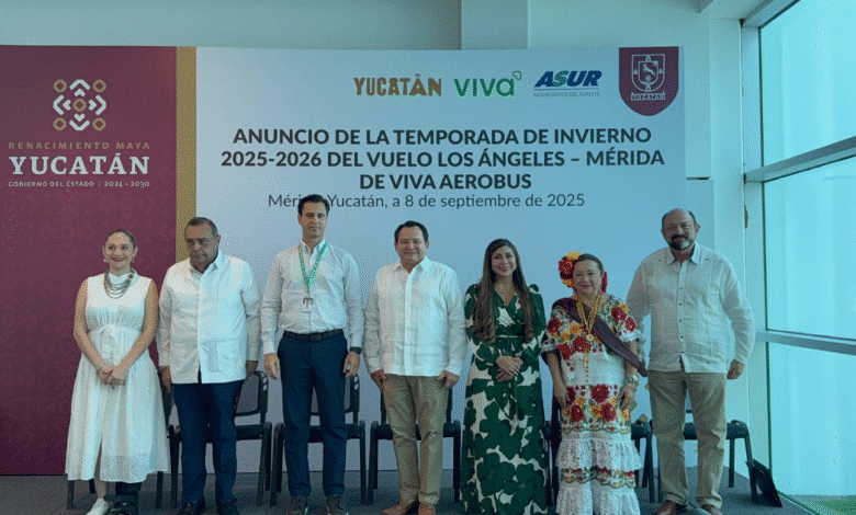 yucatán celebra al pasajero 10 millones y arranca la temporada invierno 2025 2026 de vuelos los Ángeles mérida