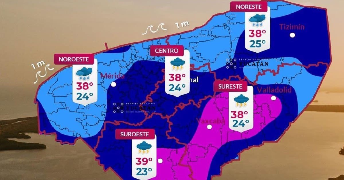 Clima en Yucatán: se espera lluvia vespertina