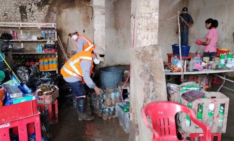 brigada yucateca ya trabaja en poza rica en zonas afectadas por inundaciones