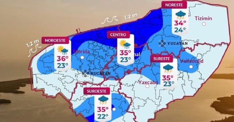Clima en Yucatán: se espera chubascos vespertinos en algunos municipios