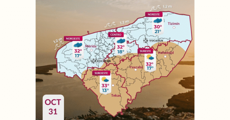 continúa ambiente fresco por influencia de masa de aire polar en yucatán